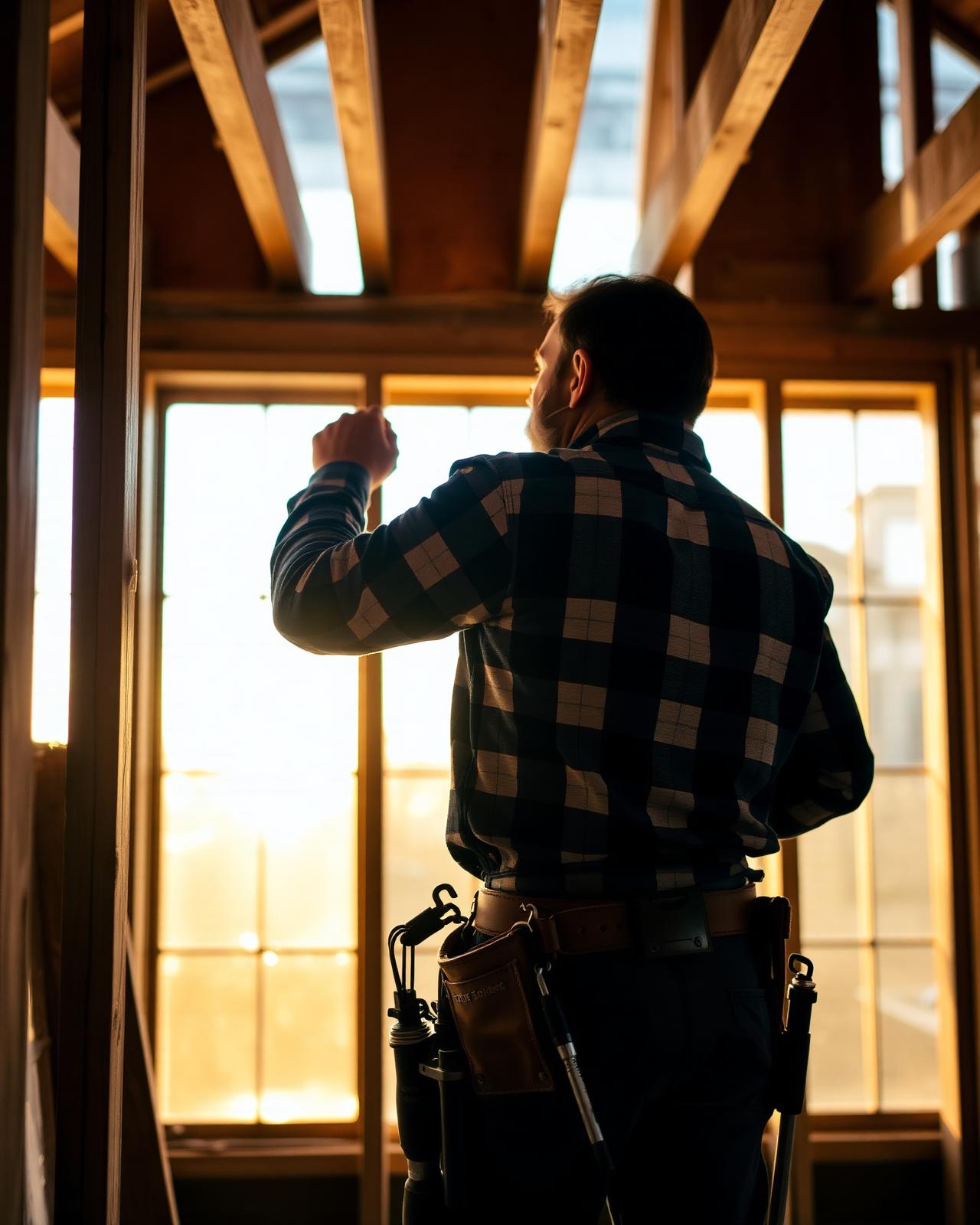 Corey Gilbert framing a custom home